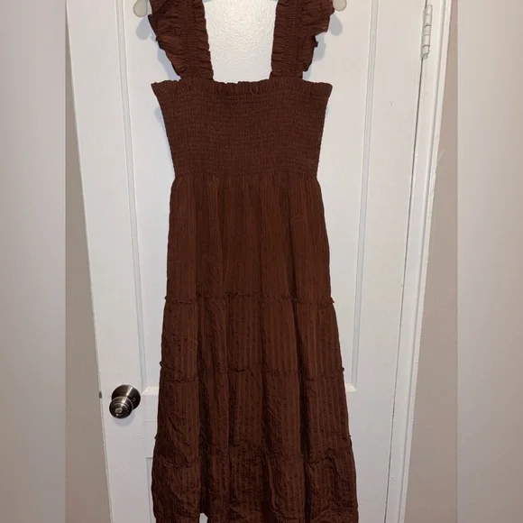 Hill House Home Chocolate Seersucker Nap Dress Ellie Medium Cotton Lined Brown - Picture 9 of 9